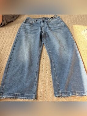 Flamingals wide leg stretchy denim jeans inseam 25 FG23-11 XL
